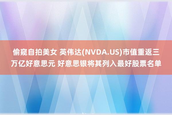 偷窥自拍美女 英伟达(NVDA.US)市值重返三万亿好意思元 好意思银将其列入最好股票名单