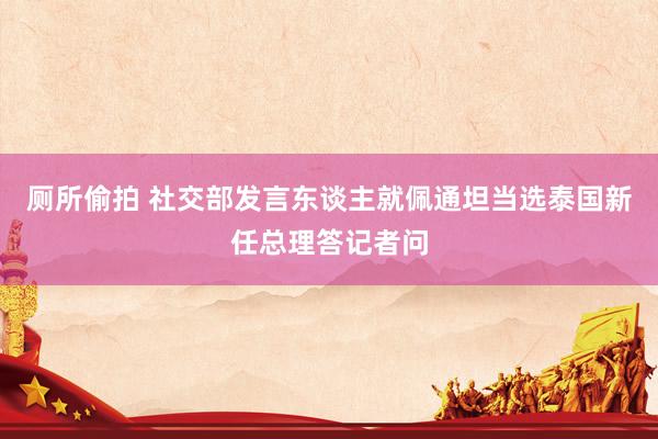 厕所偷拍 社交部发言东谈主就佩通坦当选泰国新任总理答记者问