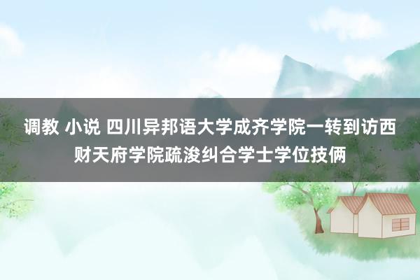 调教 小说 四川异邦语大学成齐学院一转到访西财天府学院疏浚纠合学士学位技俩