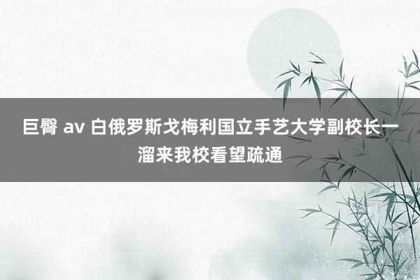 巨臀 av 白俄罗斯戈梅利国立手艺大学副校长一溜来我校看望疏通